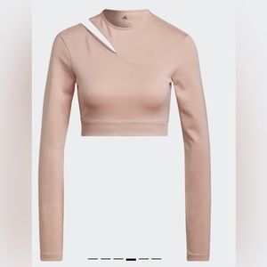 Adidas Training Hypergalm Cropped Cut Out Long Sleeve Top